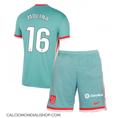 Maglie da calcio Atletico Madrid Nahuel Molina #16 Seconda Maglia Bambino 2024-25 Manica Corta (+ Pantaloni corti)